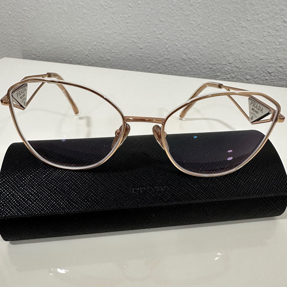 Prada Rose Gold Women's Metal Frame Glasses - - Picture 5 of 5